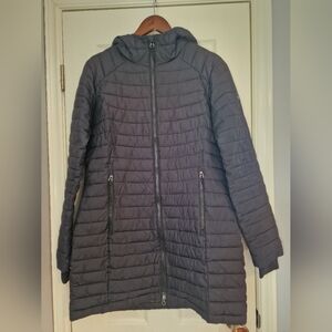 Columbia Women's Hooded Quilted Long Puffer Coat - Black Size Medium